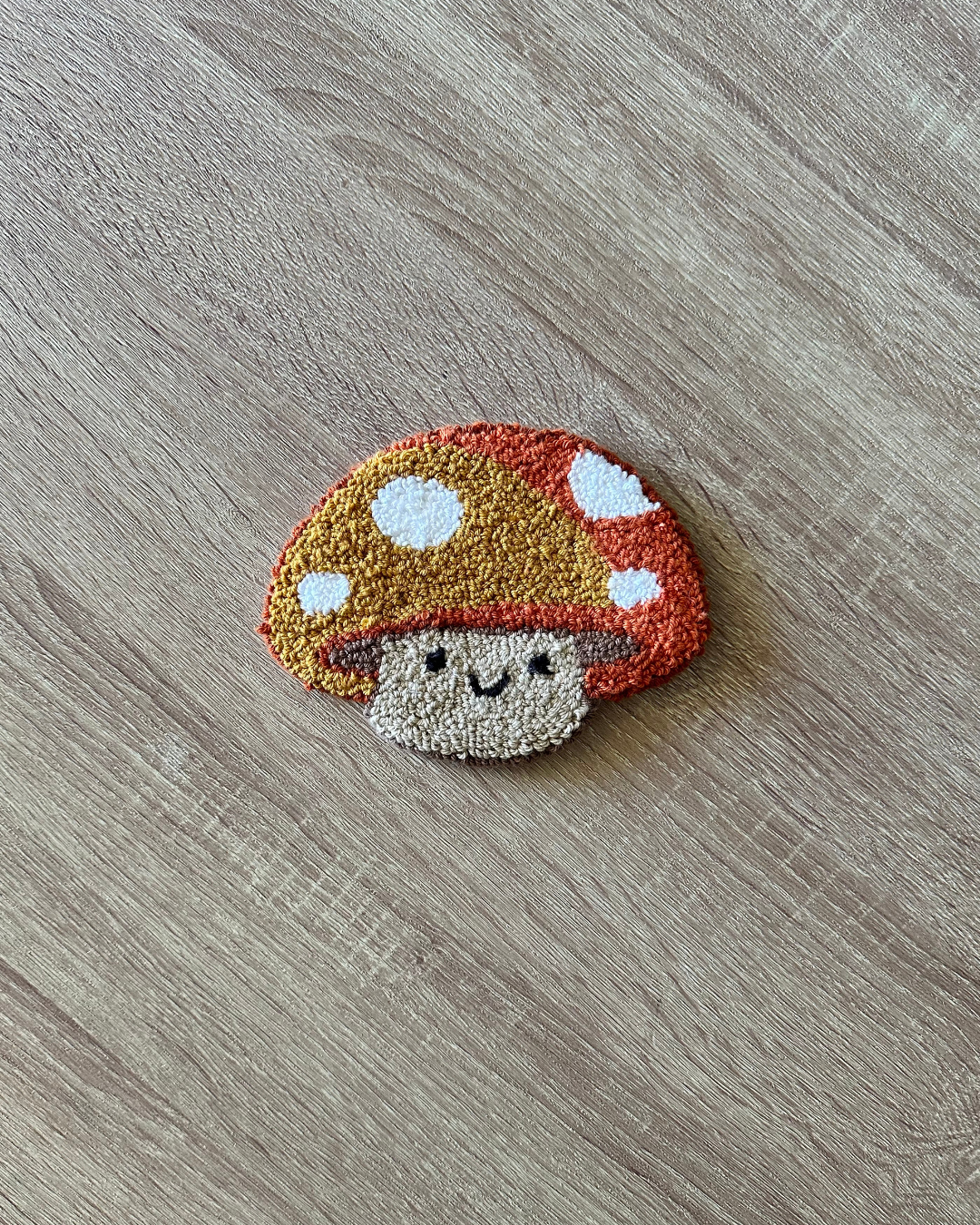 Mushroom Punch Needle Coaster