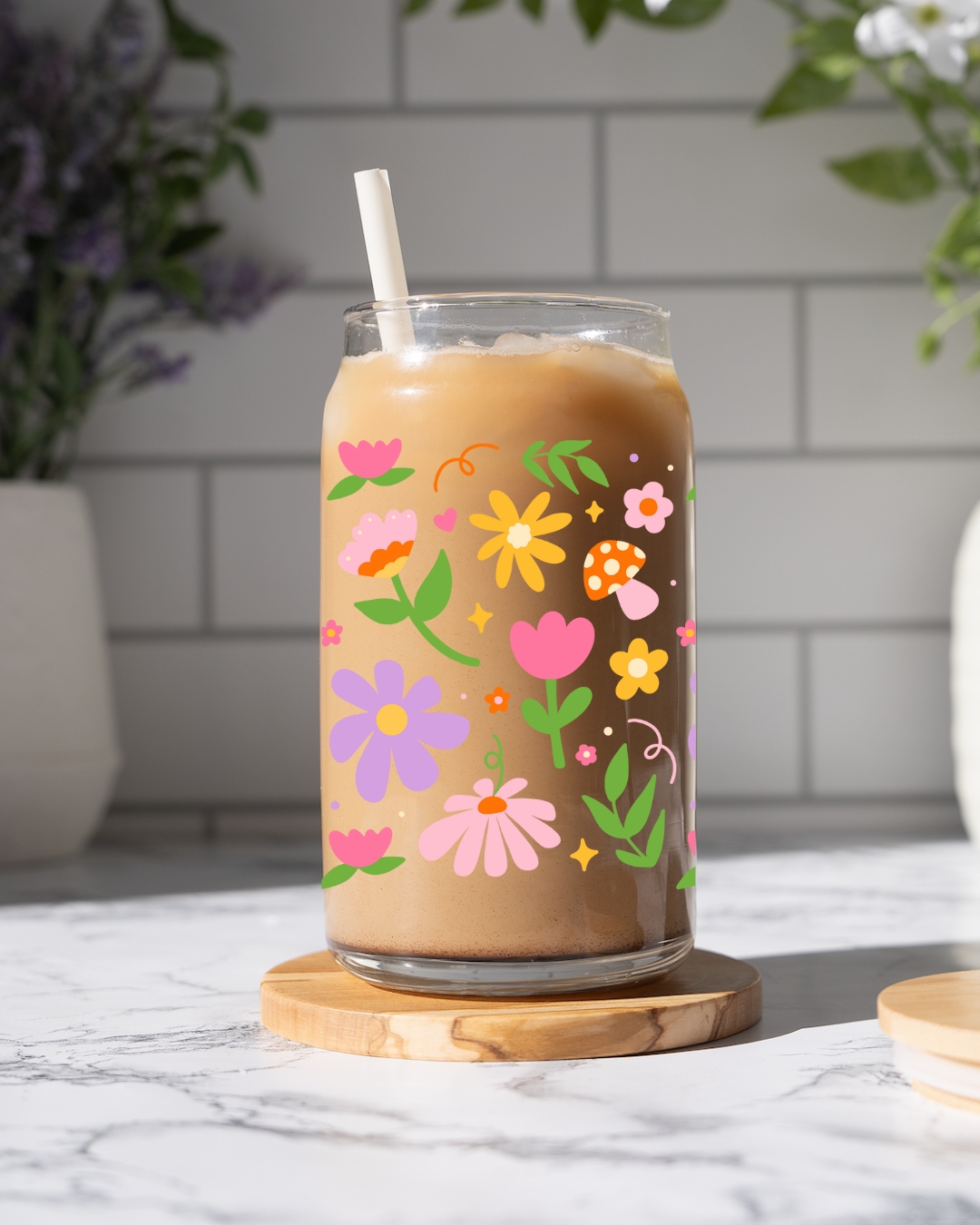 Flower Garden Glass Cup