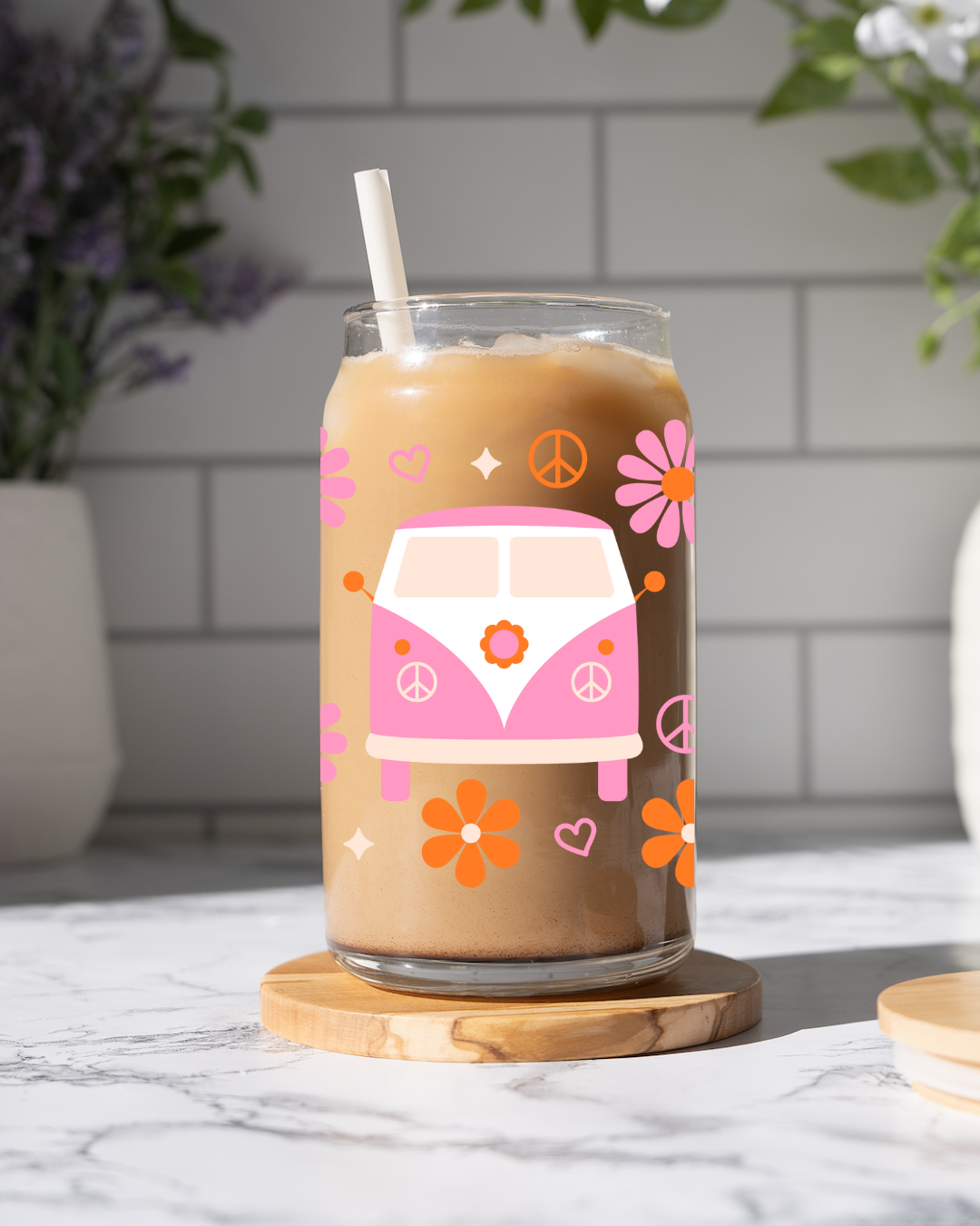 Groovy Van Glass Cup