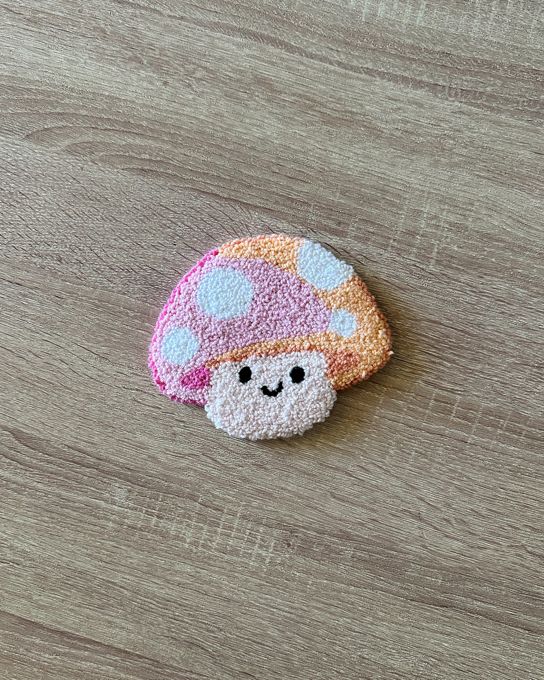Mushroom Punch Needle Coaster