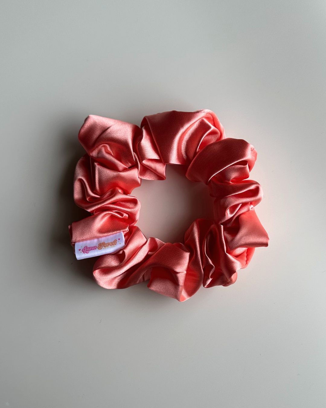 Luxe Satin Scrunchie - Peach Bellini