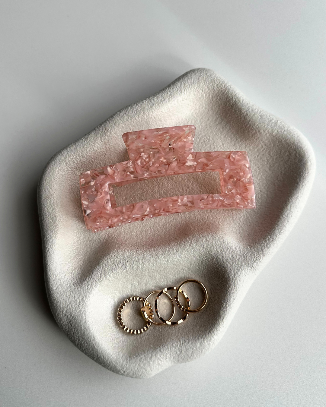 Pink Marble Hair Clip