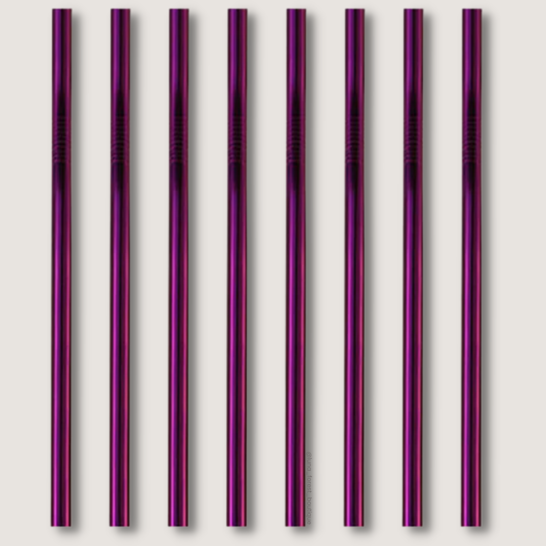 Purple Stainless Steel Straw
