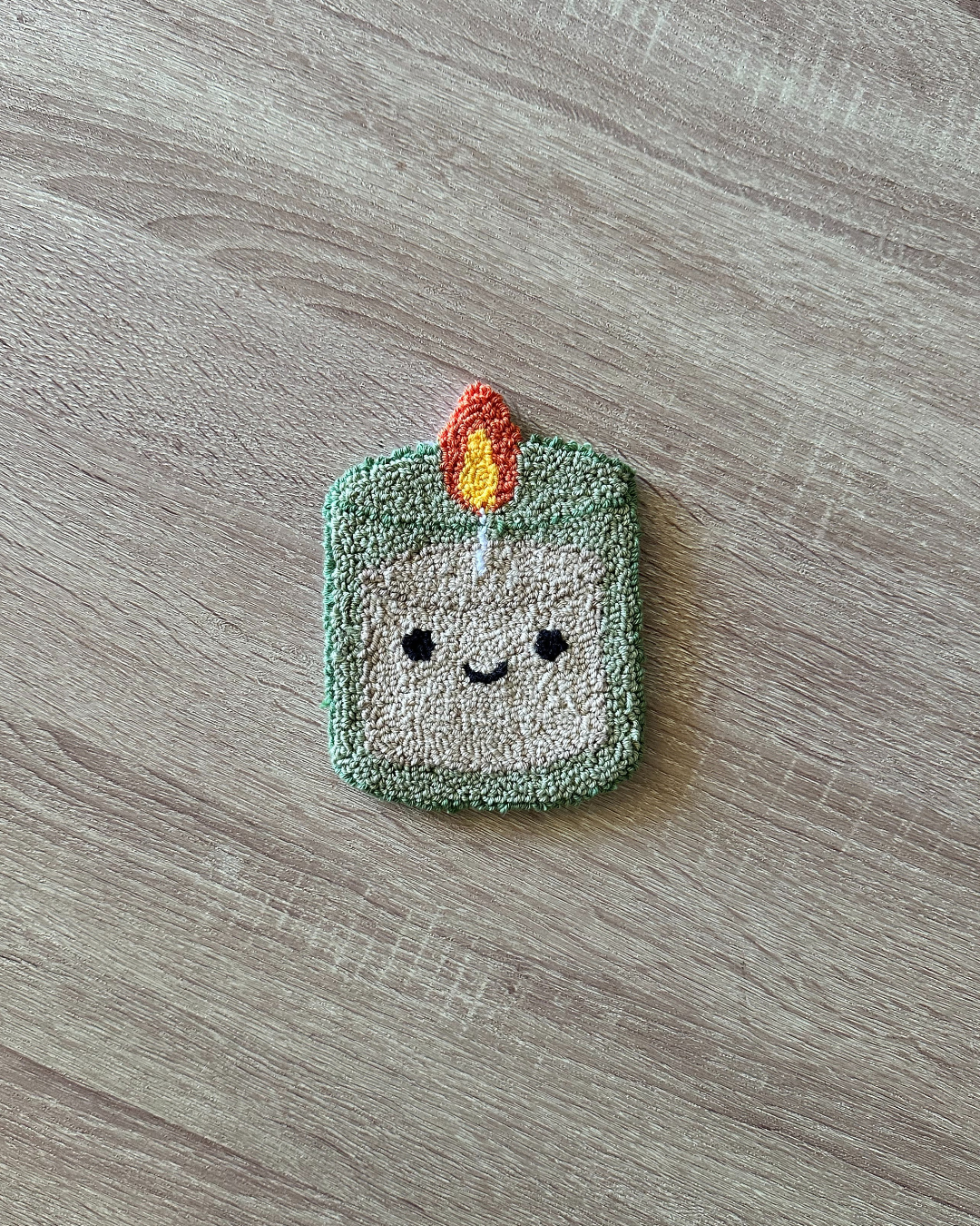 Candle Punch Needle Coaster