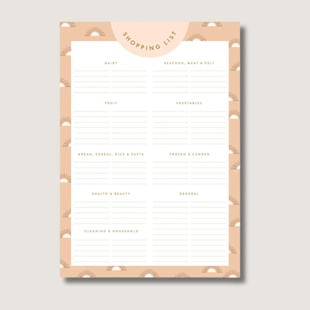 Suns A5 Shopping List Magnet Notepad