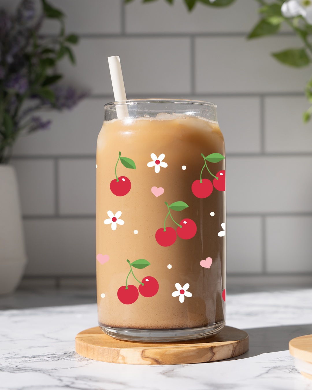Sweet Cherry Glass Cup