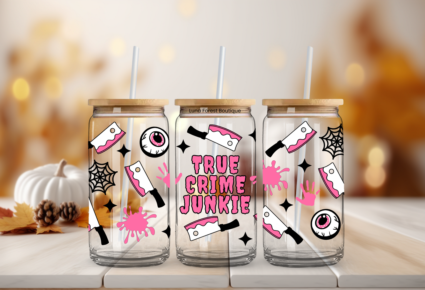 True Crime Glass Cup 20 oz