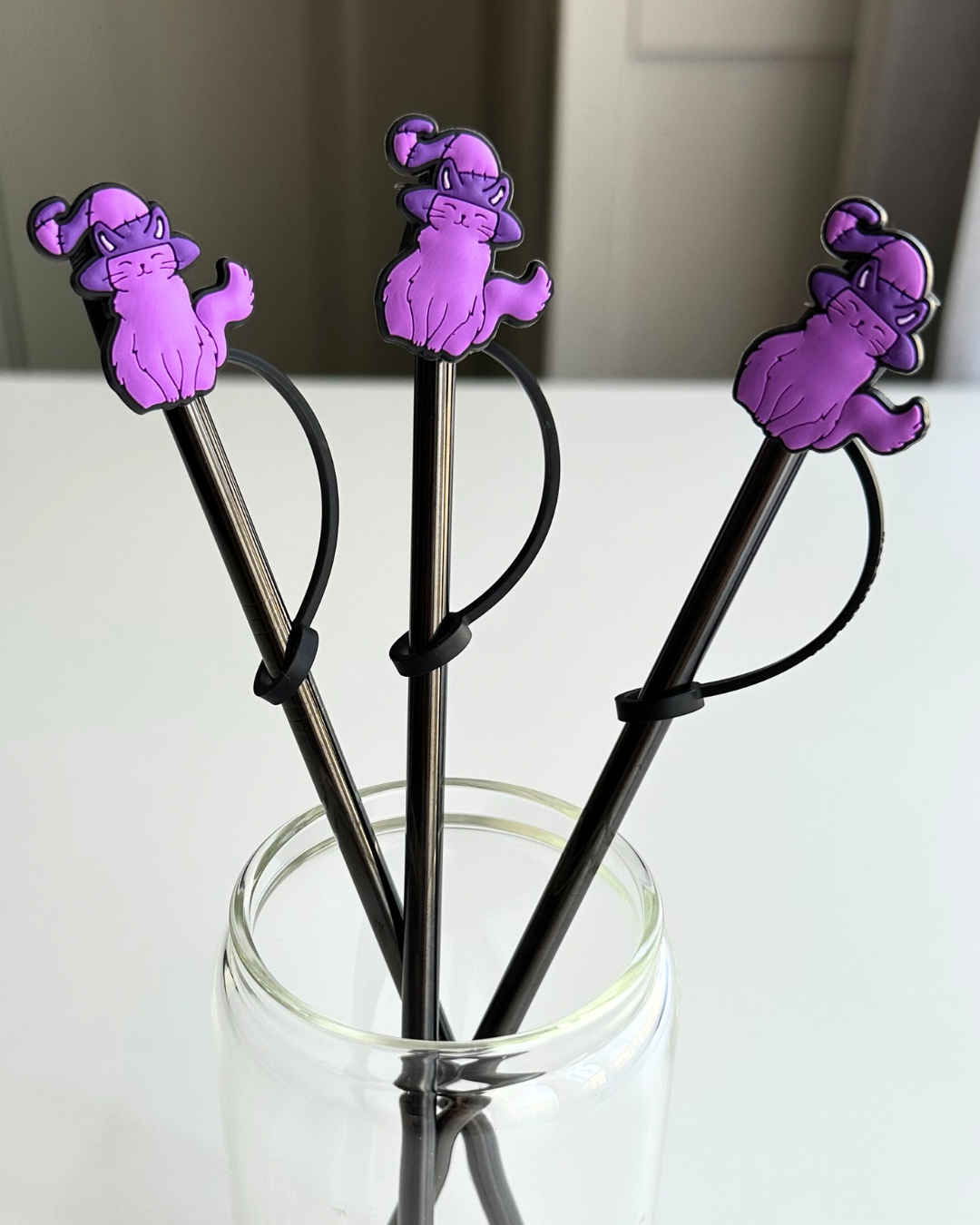 Witchy Cat Straw Topper