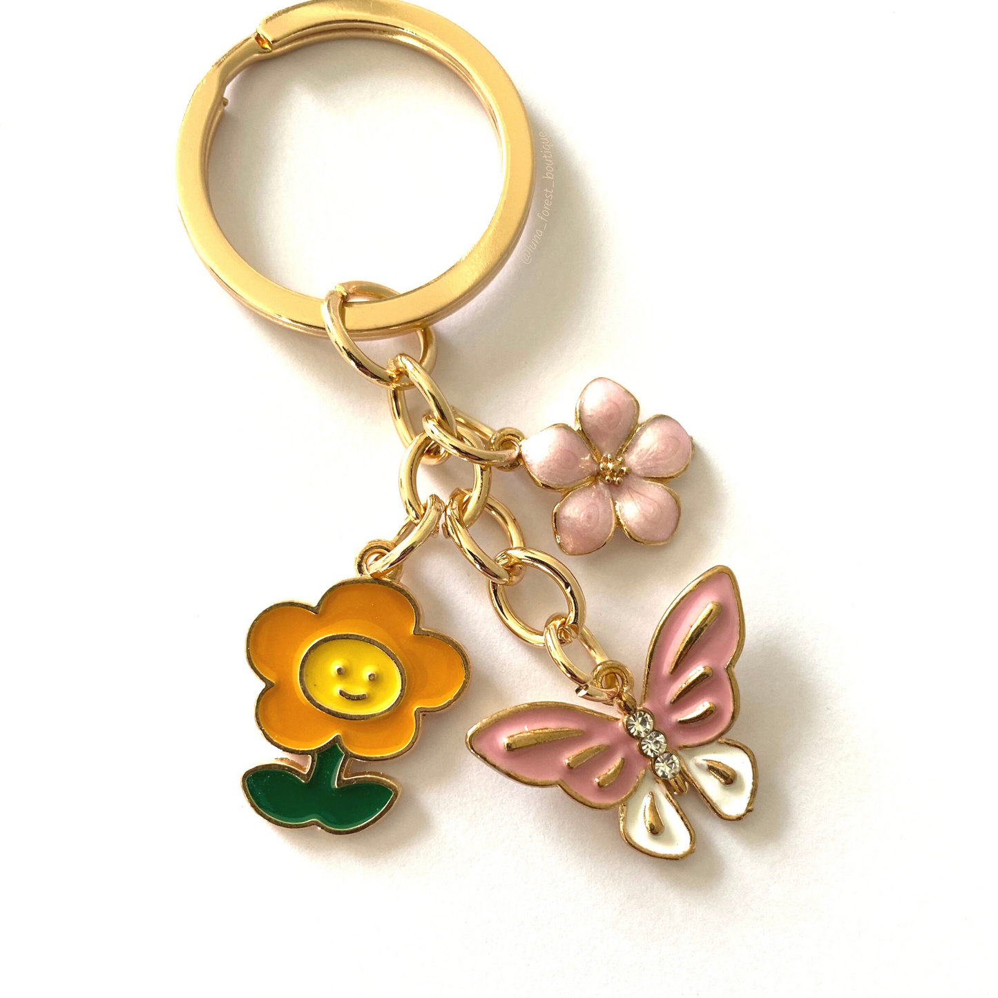 Butterfly Flower Keychain
