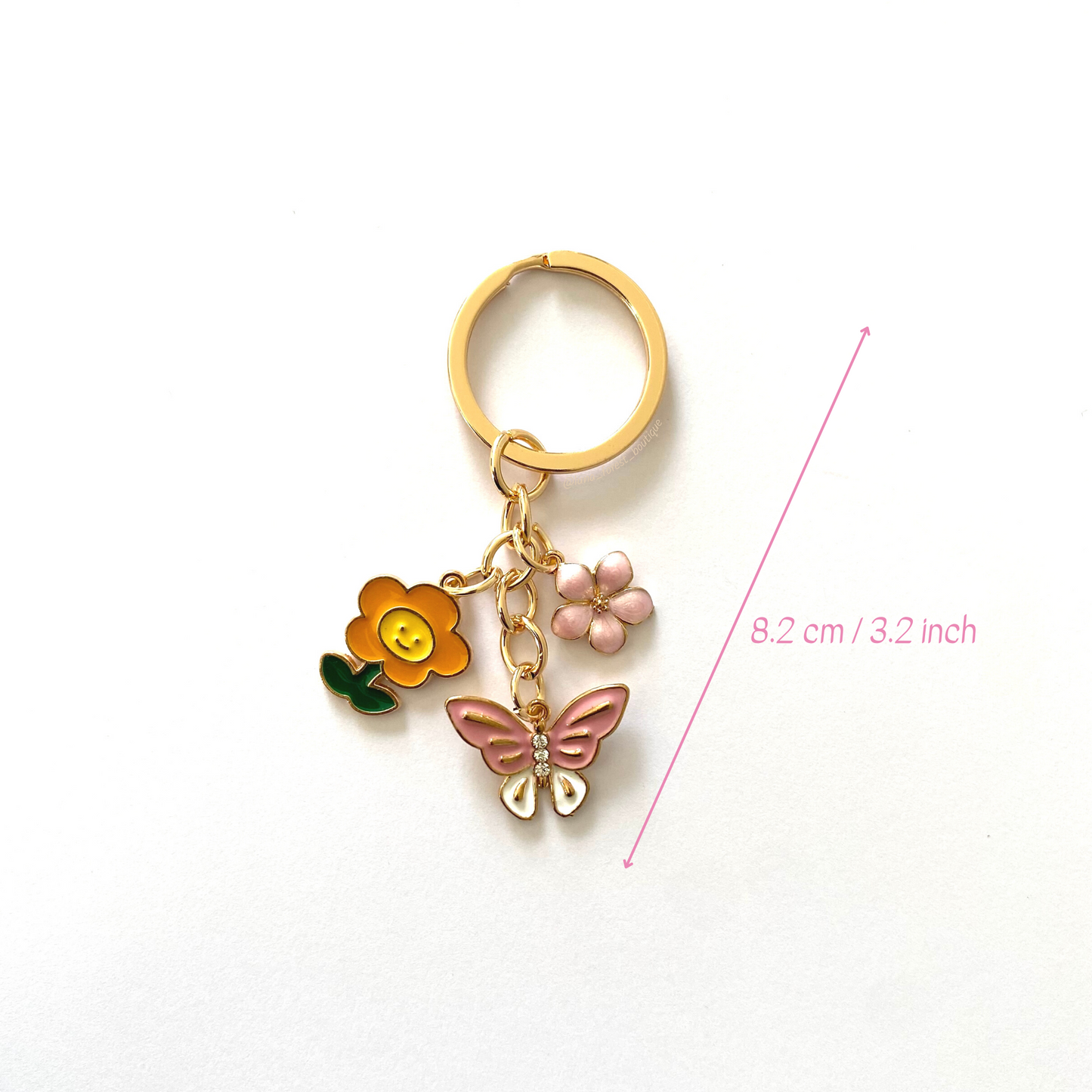 Butterfly Flower Keychain
