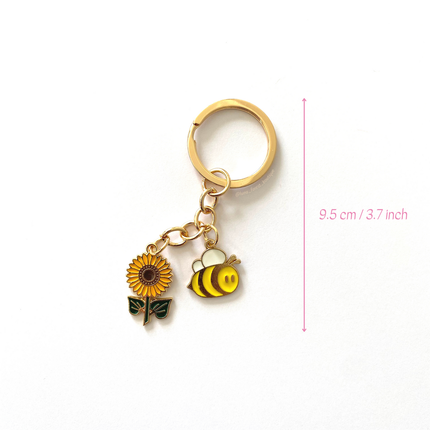 Sunflower & Bee Keychain