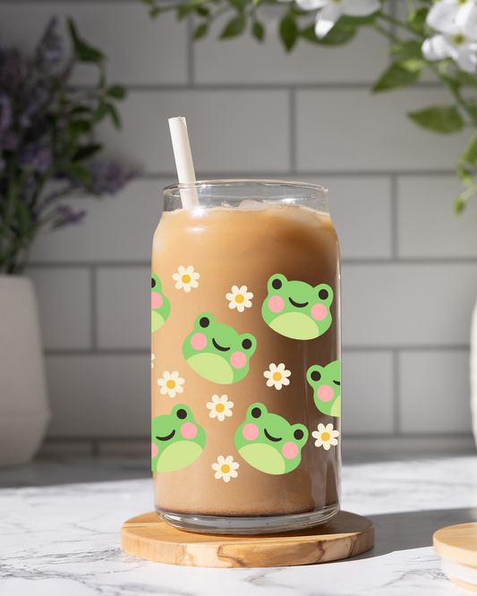 Kawaii Frog Glass Cup 20 oz