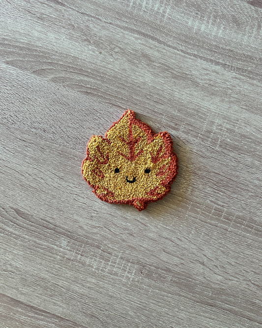 Autumn Leaf Punch Needle Coaster