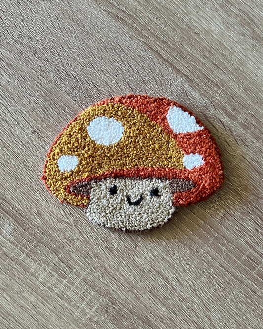 Mushroom Punch Needle Coaster