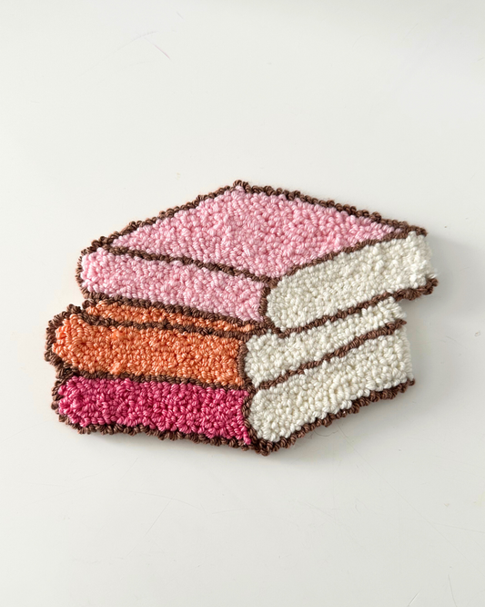 Book Stack Punch Needle Coaster