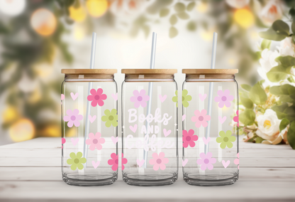 Books & Coffee Glass Cup