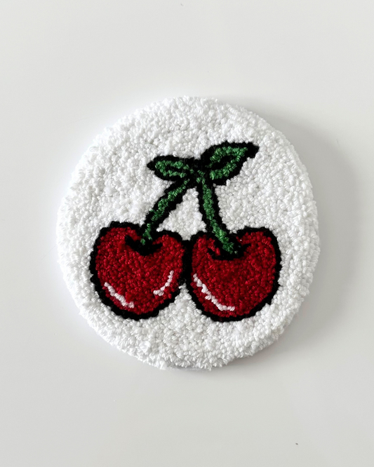 Cherry Punch Needle Coaster