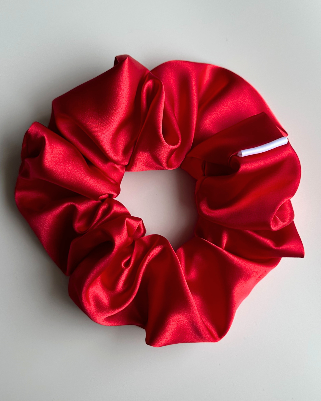 XXL Luxe Satin Scrunchie - Cherry Red