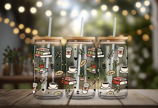 Cozy Book Corner Glass Cup