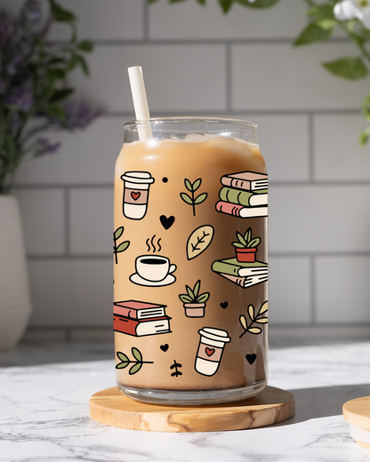 Cozy Book Corner Glass Cup