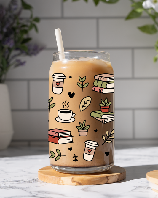 Cozy Book Corner Glass Cup