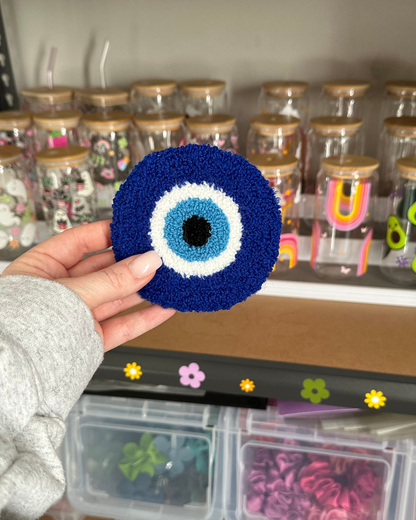 Evil Eye Punch Needle Coaster