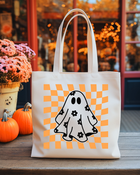 Ghosty Checkered Tote Bag