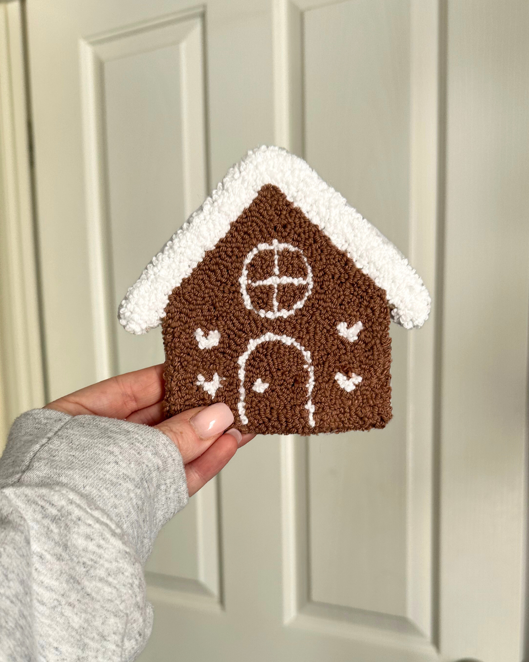 Gingerbread House Punch Needle Coaster