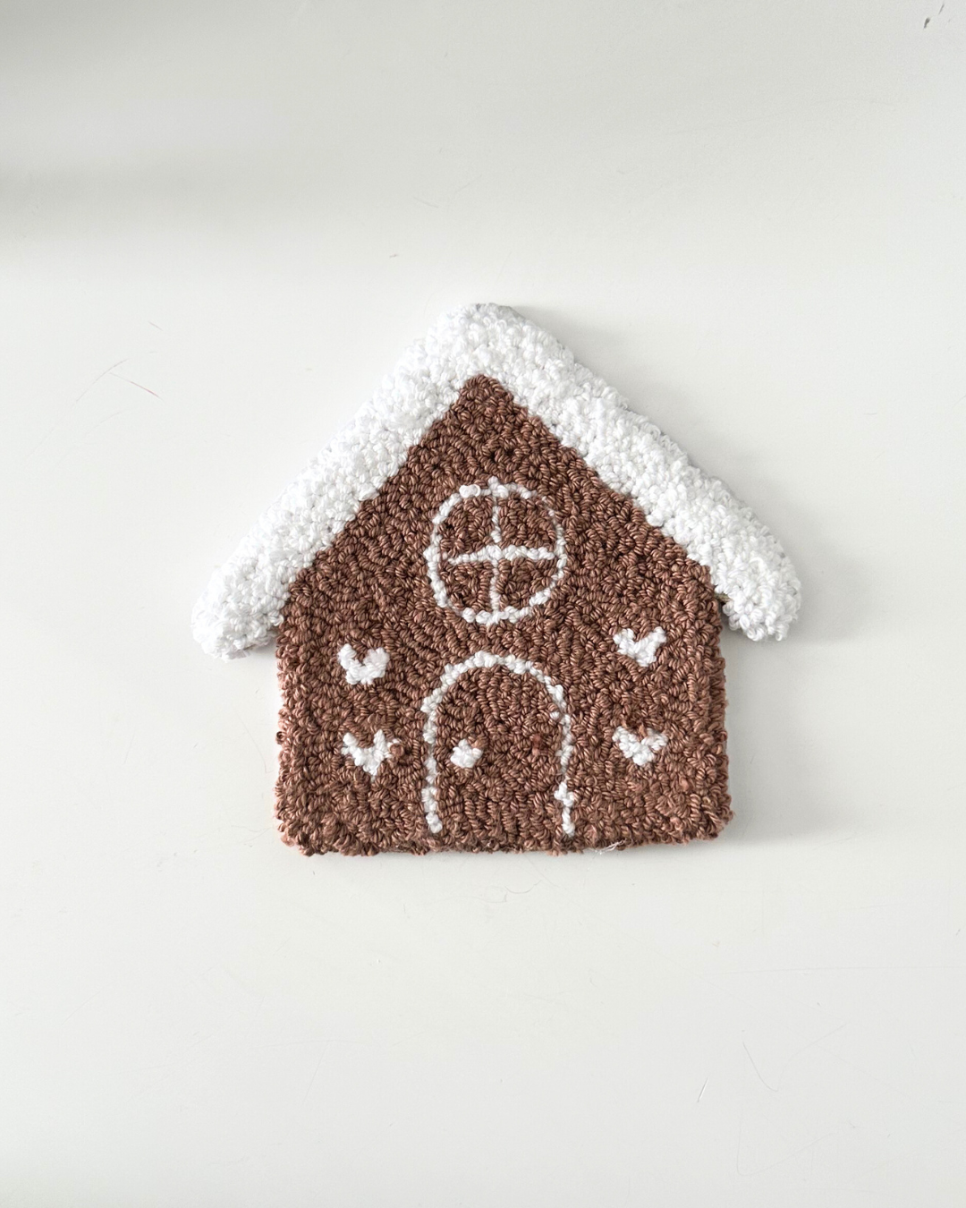 Gingerbread House Punch Needle Coaster