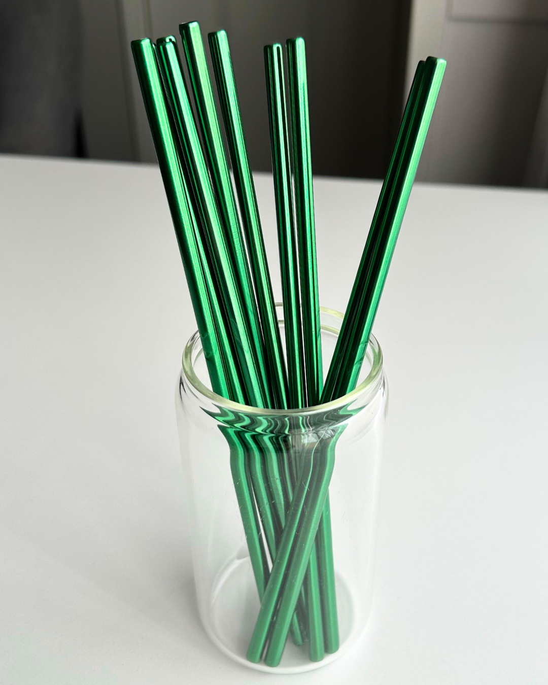 Green Stainless Steel Straw