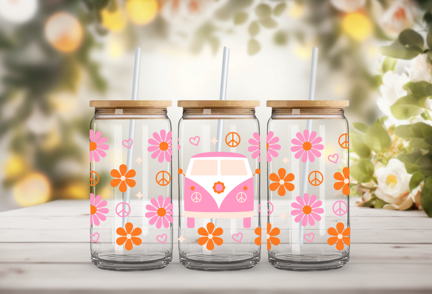 Groovy Van Glass Cup