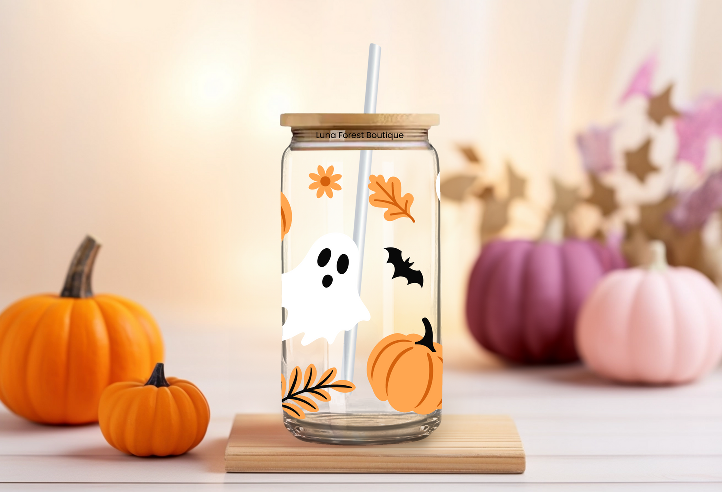 Haunted Pumpkin Patch Glass Cup 20 oz