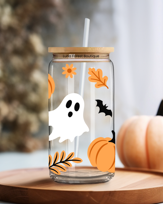 Haunted Pumpkin Patch Glass Cup 20 oz