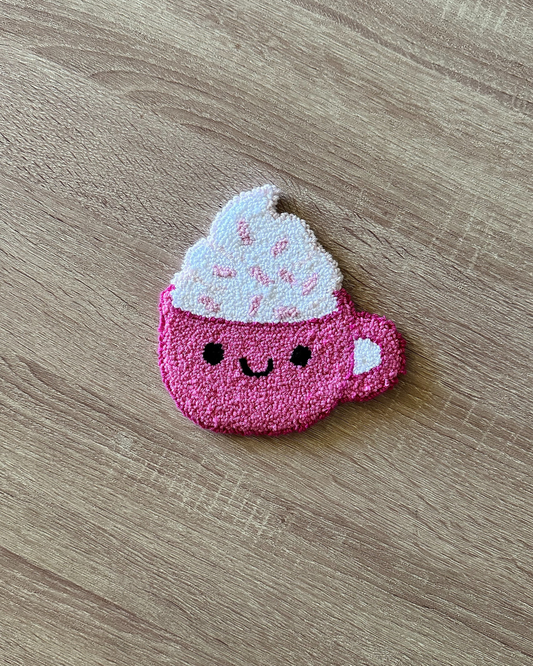 Hot Cocoa Mug Punch Needle Coaster