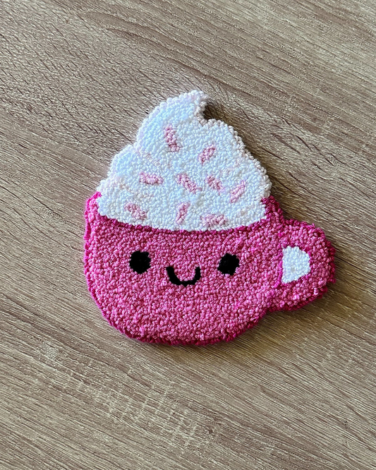 Hot Cocoa Mug Punch Needle Coaster