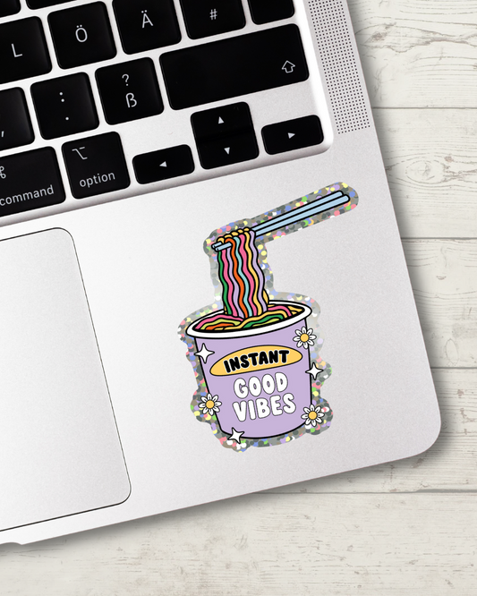 Good Vibes Glitter Sticker