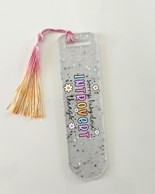 Introvert Glitter Bookmark