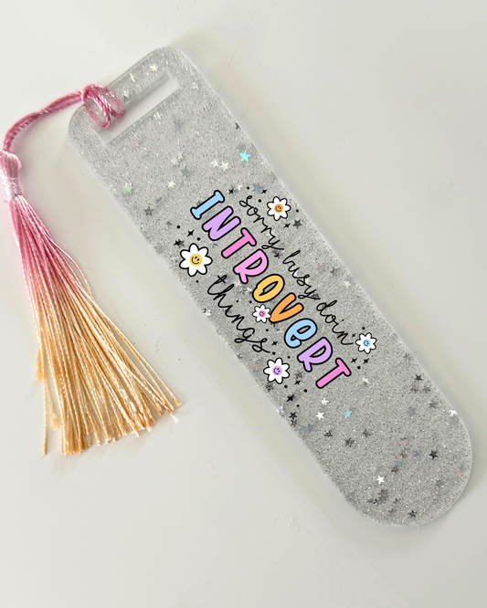 Introvert Glitter Bookmark