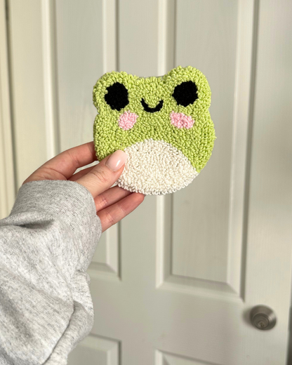 Kawaii Frog Punch Needle Coaster