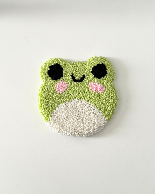 Kawaii Frog Punch Needle Coaster