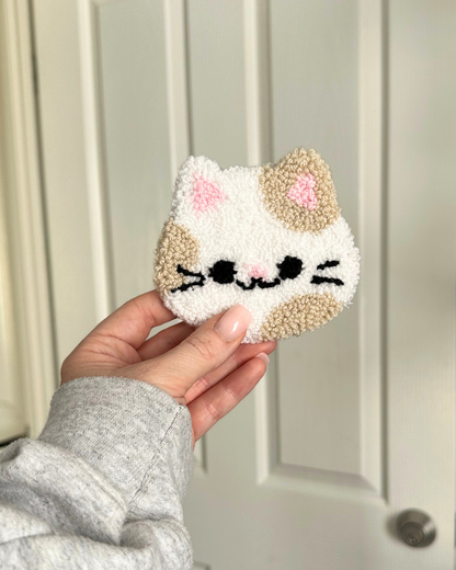 Kitten Punch Needle Coaster