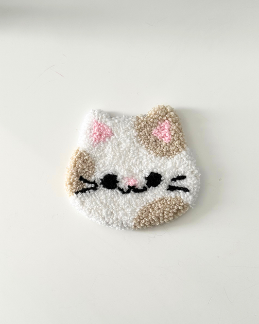 Kitten Punch Needle Coaster