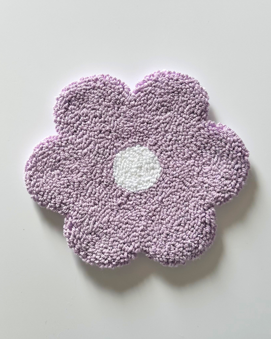 Pastel Purple Flower Punch Needle Coaster