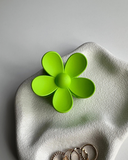 Daisy Flower Hair Clip - Lime Green