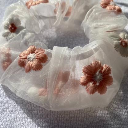 Mini Chiffon Flower Scrunchie