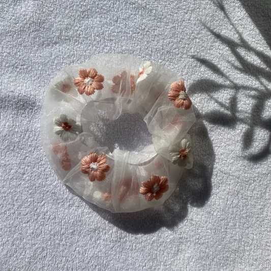 Mini Chiffon Flower Scrunchie