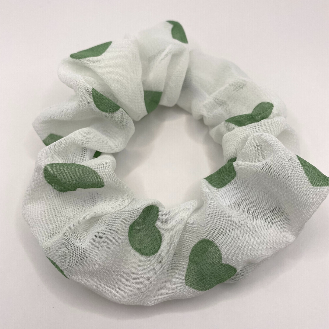 Mini Chiffon Heart Scrunchie