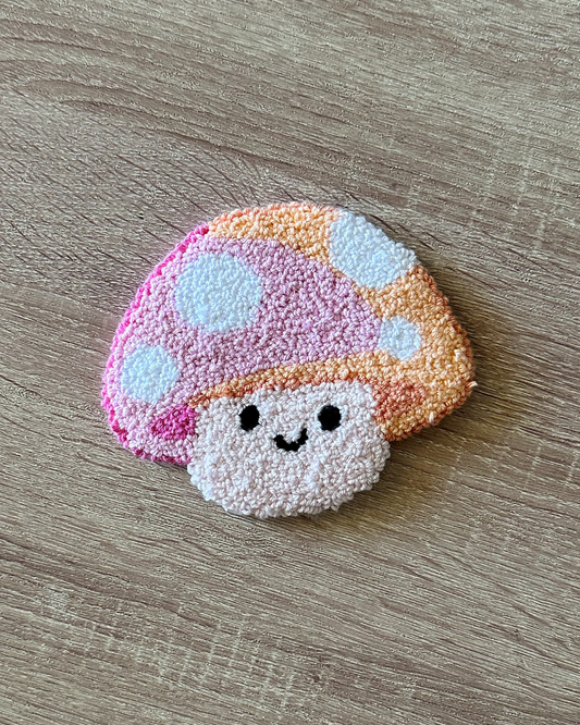 Mushroom Punch Needle Coaster