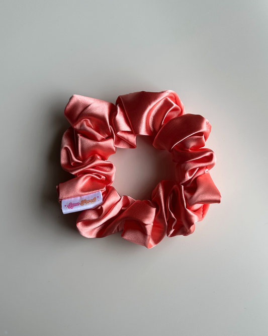 Luxe Satin Scrunchie - Peach Bellini