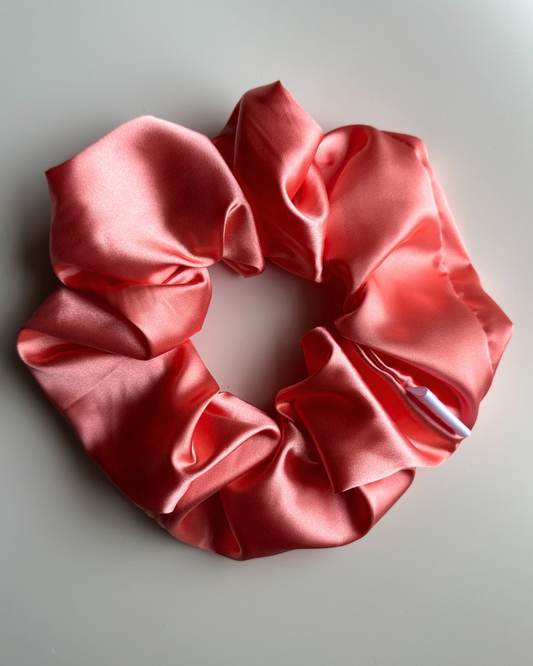 XXL Luxe Satin Scrunchie - Peach Bellini